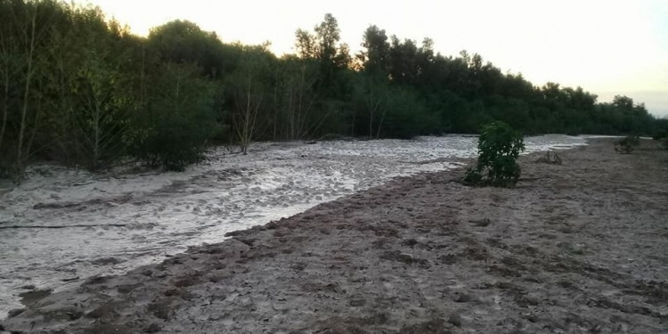 Anoche las aguas del Pilcomayo llegaron a la zona de Palomo