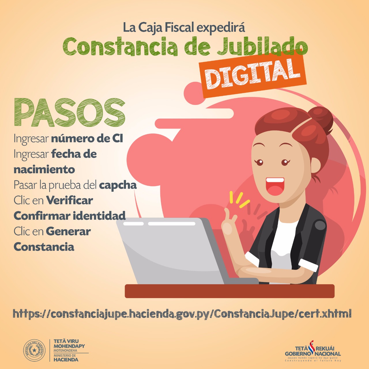 Jubilados pueden obtener constancia vía on line