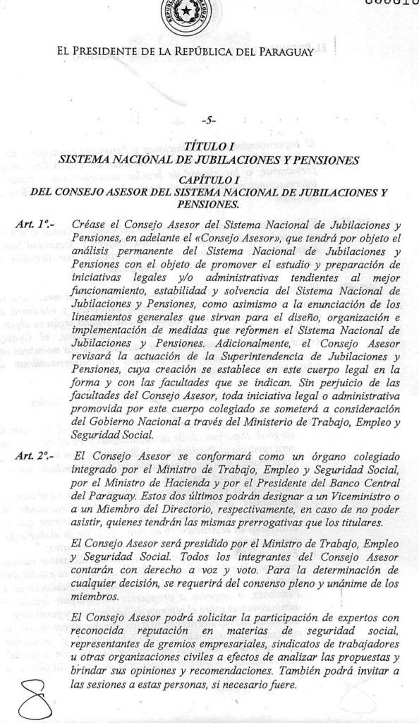 Proyecto de ley sobre la creación de la «Superintendencia de fondos jubilatorios y pensiones»
