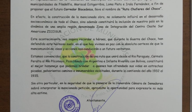 Municipios chaqueños intentan renombrar Ruta Bioceánica