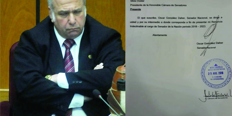 González Daher renunció al Senado tras 22 días de escraches ciudadanos González Daher renunció al Senado tras 22 días de escraches ciudadanos