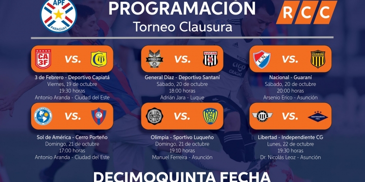 Olimpia y Cerro Porteño en la puja por liderato de cara a la fecha 15