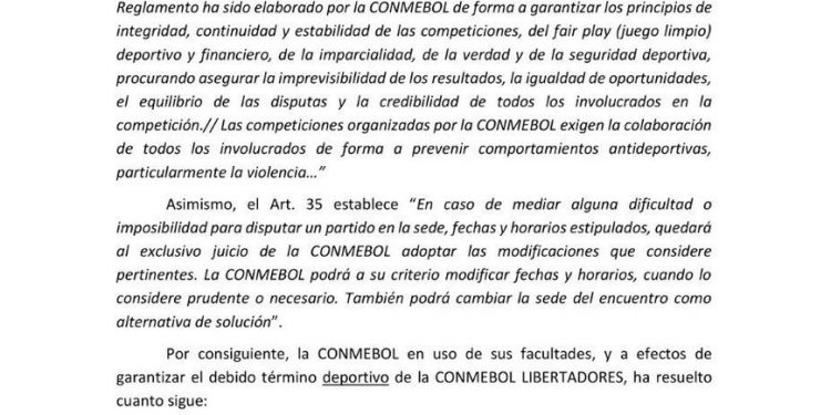 Final de Libertadores se jugará entre el 8 y 9 de diciembre en sede a definir