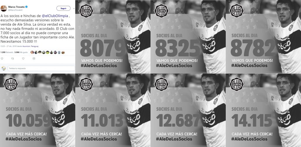 Socios activos de Olimpia se duplicaron tras campaña por retorno de Ale Silva Socios activos de Olimpia se duplicaron tras campaña por retorno de Ale Silva
