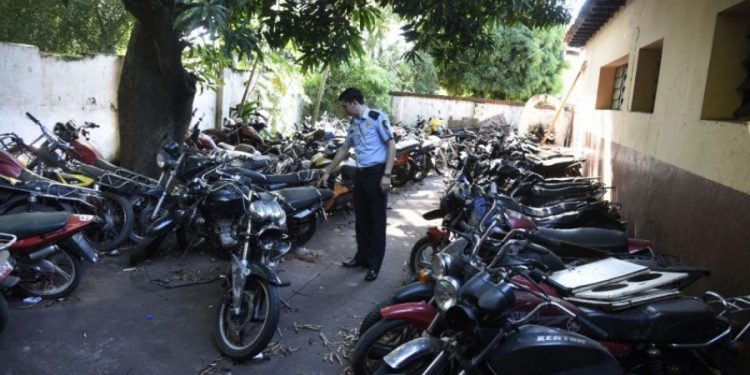 93 motocicletas incautadas por la Policía Nacional en Asunción