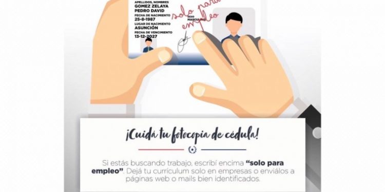 Alertan sobre estafadores que usan fotocopia de cédula de identidad que se adjuntan en CV