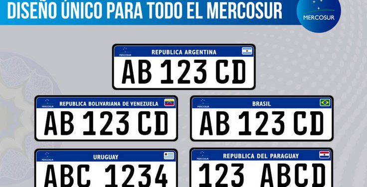 Entra en vigencia desde hoy las chapas con formato único para el Mercosur