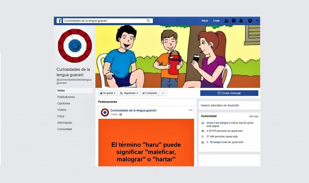 Página de Facebook sobre la Lengua Guaraní es tendencia en redes Página de Facebook sobre la Lengua Guaraní es tendencia en redes