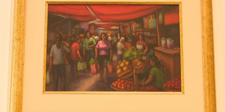 Siguen expuestas las pinturas de Alicia Guerra que muestra vivencias del mercado 4