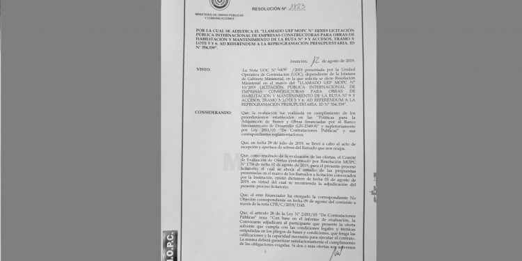 MOPC adjudicó la duplicación de otros 124 kilómetros de la ruta Transchaco