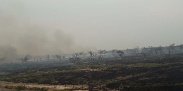 A pesar de esfuerzo con aviones estancia fue consumida por incendio