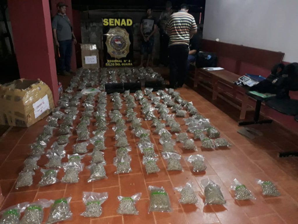 SENAD intercepta carga de Marihuana envasada al vacío en Curuguaty