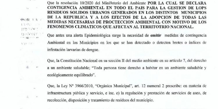Declaran estado de emergencia ambiental en Loma Plata Declaran estado de emergencia ambiental en Loma Plata