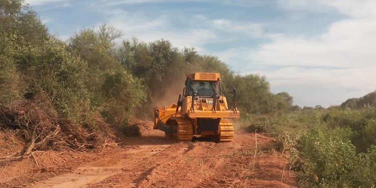 Realizan limpieza para alambrado del tramo Virgen de Fátima- General Díaz, en el Chaco