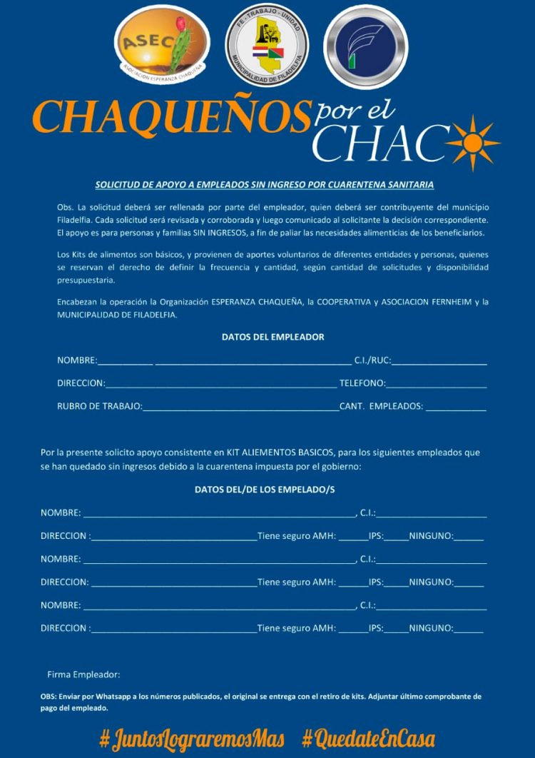 Unos 460 inscritos esperan desembolso del programa Ñangareko en Filadelfia