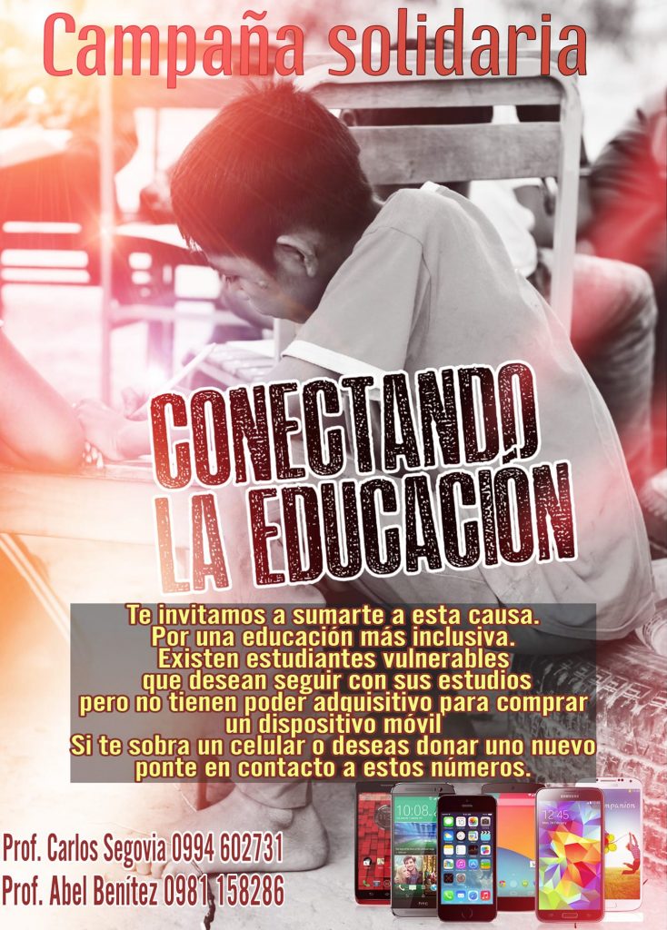 Lanzan campaña solidaria para recolectar celulares y salvar el año escolar