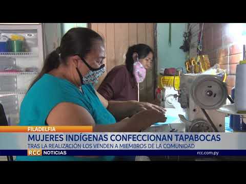 MUJERES INDÍGENAS DE LA COMUNIDAD UJ'E LHAVOS CONFECCIONAN TAPABOCAS PARA EL USO INTERNO