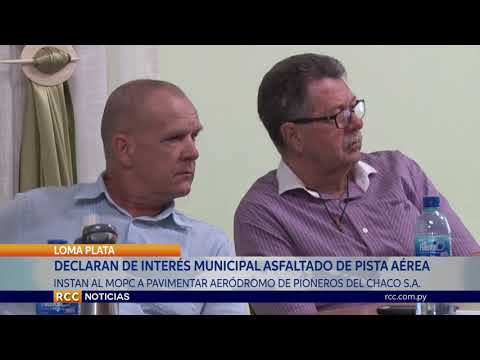 JUNTA MUNICIPAL DE LOMA PLATA DECLARA DE INTERÉS PAVIMENTACIÓN DE LA PISTA AÉREA DE PIONEROS S.A.
