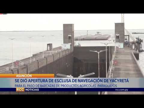 APERTURA DE ESCLUSA DE NAVEGACIÓN EN YACYRETÁ
