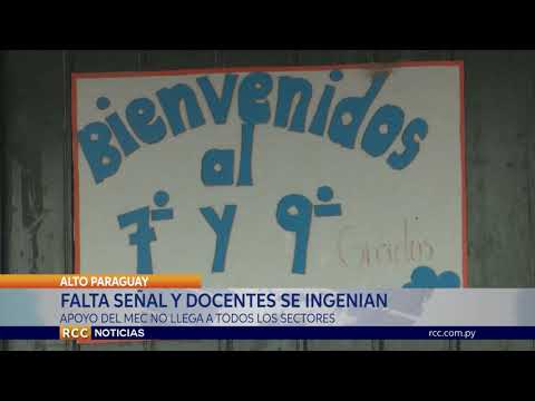 FALTA SEÑAL Y DOCENTES SE INGENIAN PARA DESCARGAR TAREAS DEL MEC EN BAHÍA NEGRA