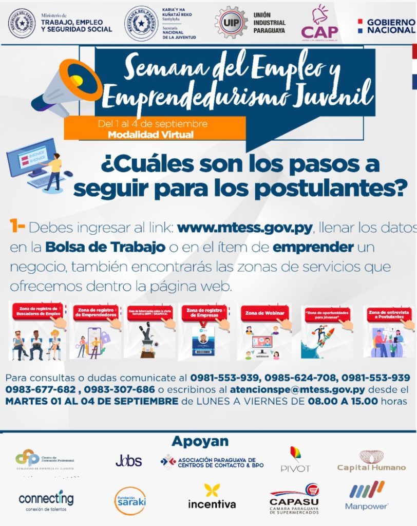 Feria virtual de empleo ofrece salarios desde el mínimo hasta G. 18 millones