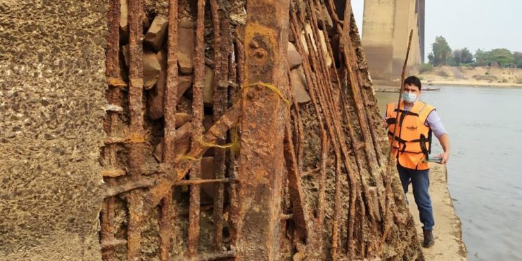 Pedestal averiado del Puente Remanso será reparado