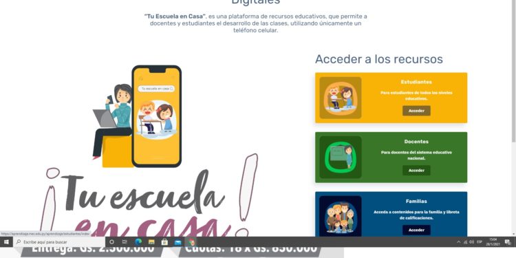 MEC habilita plataforma para que padres comuniquen retorno de sus hijos a clases