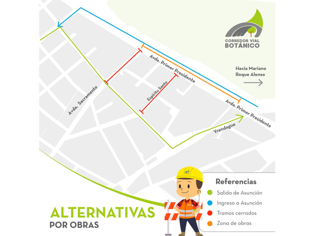 Habilitan desvíos en zona de Primer Presidente hasta su conexión con ruta PY03 Habilitan desvíos en zona de Primer Presidente hasta su conexión con ruta PY03