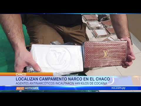 LOCALIZAN CAMPAMENTO NARCO EN EL CHACO AGENTES ANTINARCÓTICOS INCAUTARON 449 KILOS DE COCAÍNA
