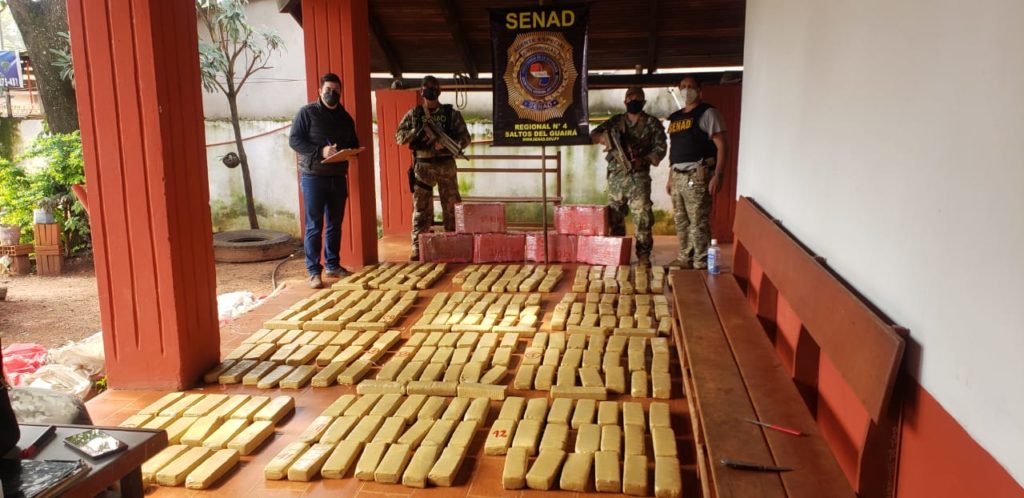 Senad confisca 1.573 kilos de marihuana en procedimiento desplegado en Canindeyú