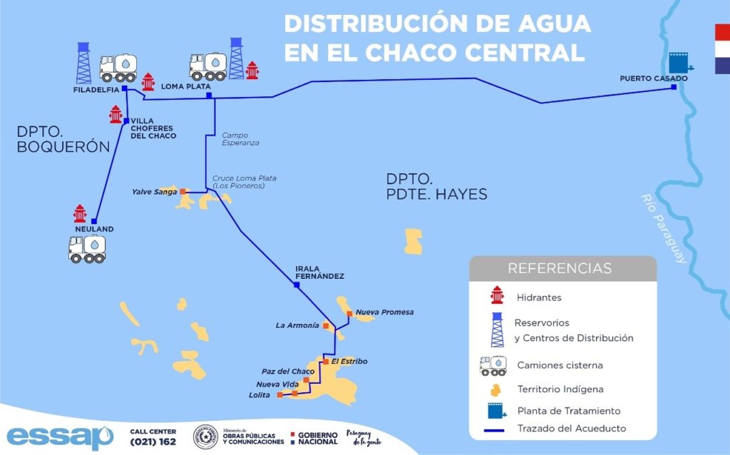Essap habilitó teléfonos para pedidos de agua segura y clorada en el Chaco Central