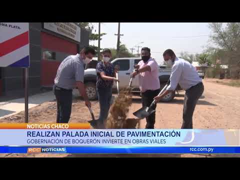 Realizan palada inicial en pavimento.