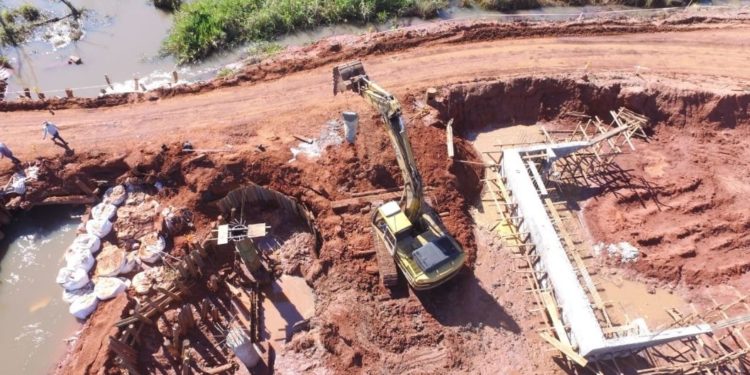Canindeyú: 55% de ejecución tiene el puente de hormigón sobre el arroyo de Oro