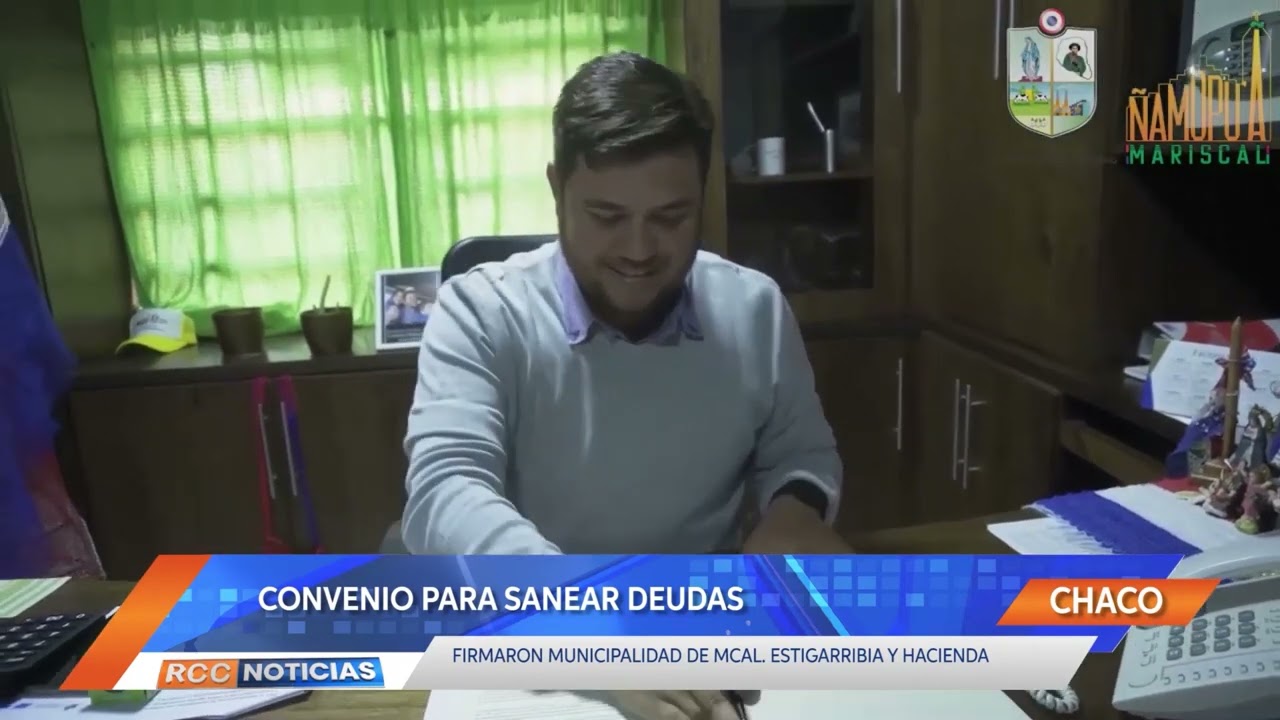 Firma de convenio entre la Municipalidad de Mcal. Estigarribia y el Ministerio de Hacienda.