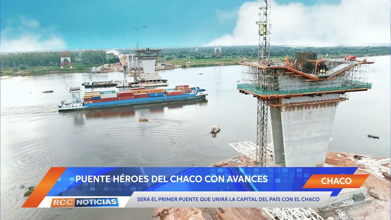 Avanzan obras del Puente Héroes del Chaco que unirá Asunción con la región occidental.