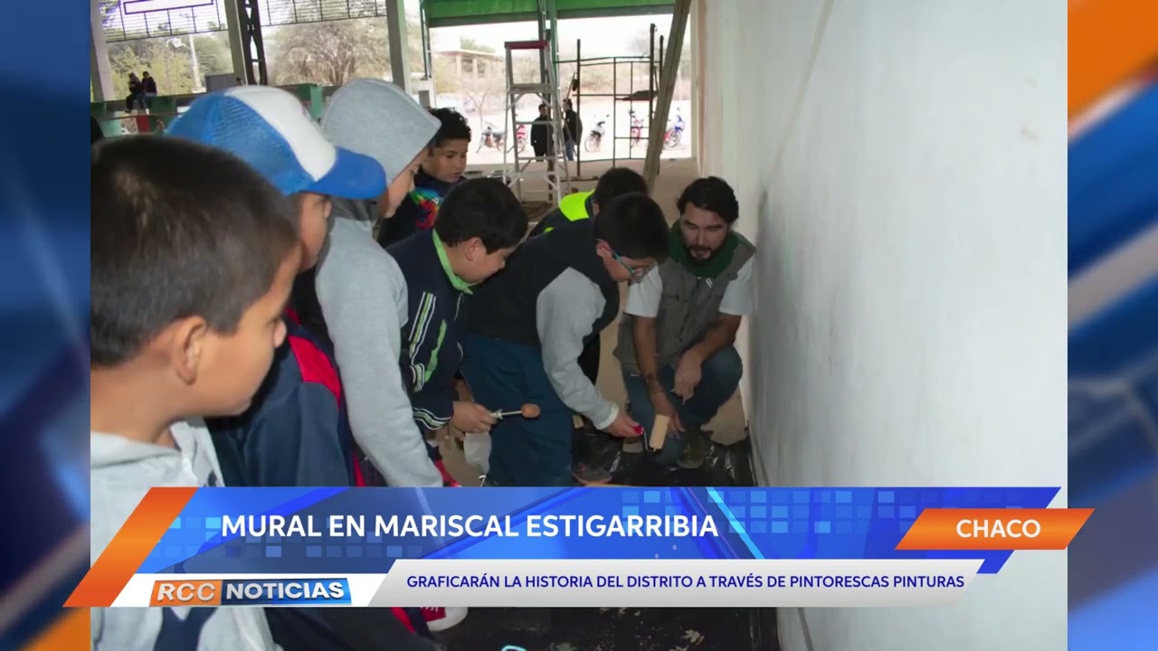 Pintoresco mural graficará la historia del distrito de Mariscal Estigarribia.
