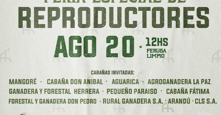 Feria especial de reproductores será trasmitido por RCC Tv.
