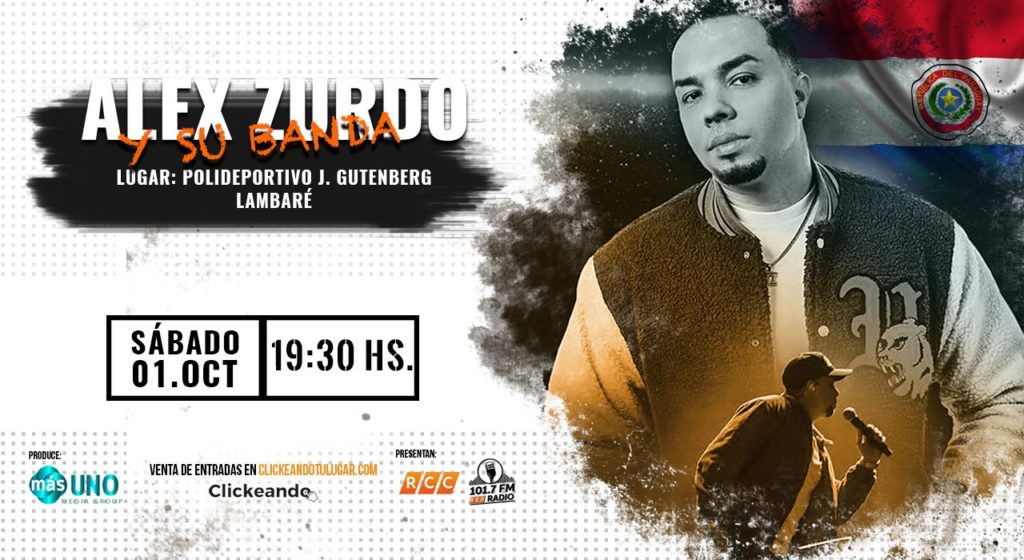 Alex Zurdo y toda su banda se presentarán en el Polideportivo del Gutenberg de Lambaré en octubre.
