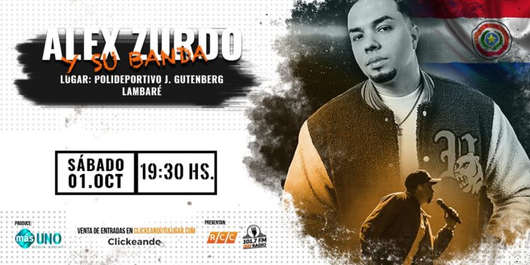 Alex Zurdo y toda su banda se presentarán en el Polideportivo del Gutenberg de Lambaré en octubre. Alex Zurdo y toda su banda se presentarán en el Polideportivo del Gutenberg de Lambaré en octubre.