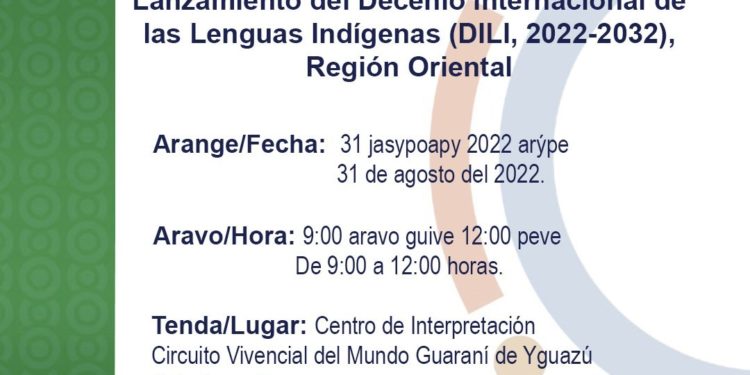 Presentarán programa de Decenio de Lenguas Indígenas en el municipio de Yguazú Presentarán programa de Decenio de Lenguas Indígenas en el municipio de Yguazú
