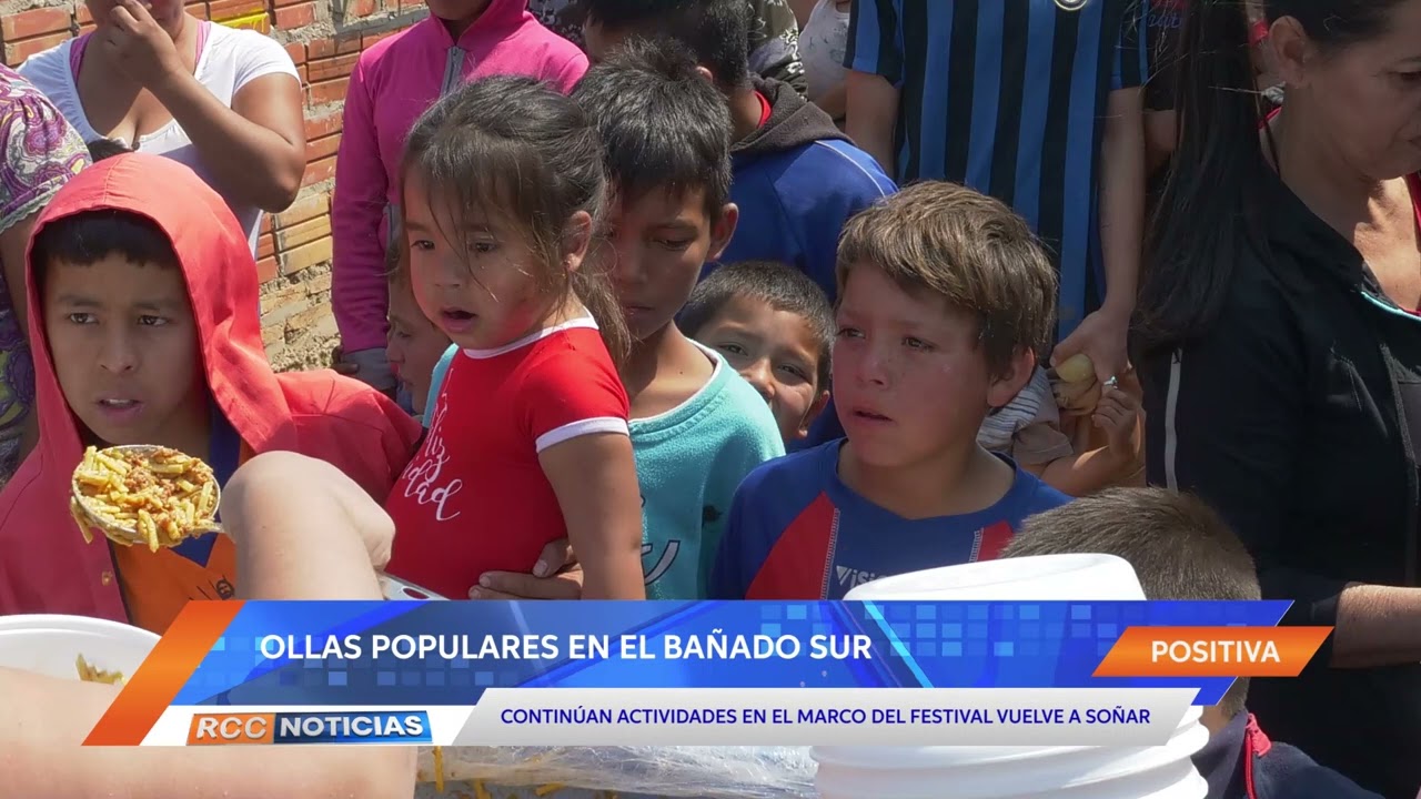 Ollas populares en el marco de un evento evangelístico en el Bañado Sur.