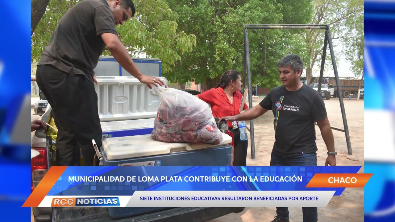 Municipalidad de Loma Plata entregó productos para almuerzo escolar a instituciones educativas.