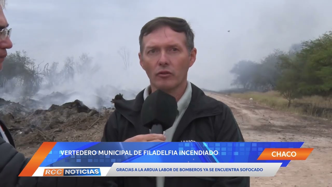 Gran incendio suscitado en vertedero municipal de Filadelfia ya fue sofocado