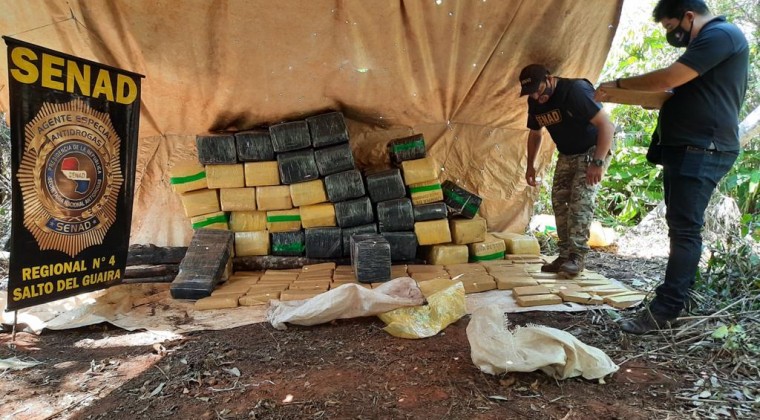 Senad incautó más de 1.200 kilos de marihuana en Saltos del Guairá