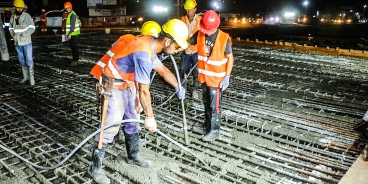 Tres Bocas: inició la carga de losa del túnel principal