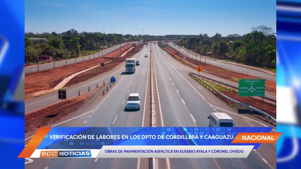 MOPC verifica labores de asfaltados en Cordillera y Caaguazú