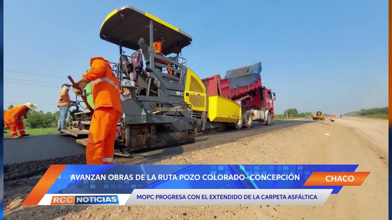 Avanza el extendido de carpeta asfáltica en la ruta Pozo Colorado – Concepción