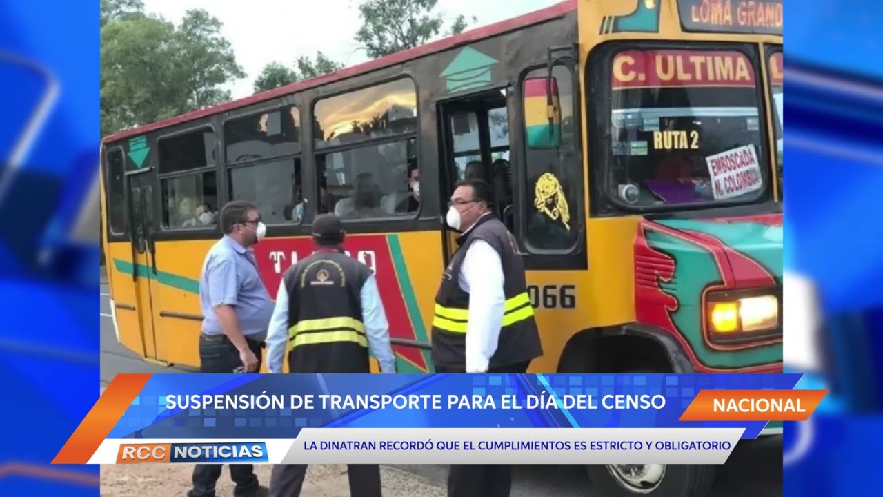 Suspensión de transporte en día del censo es de cumplimiento obligatorio, recuerda Dinatran