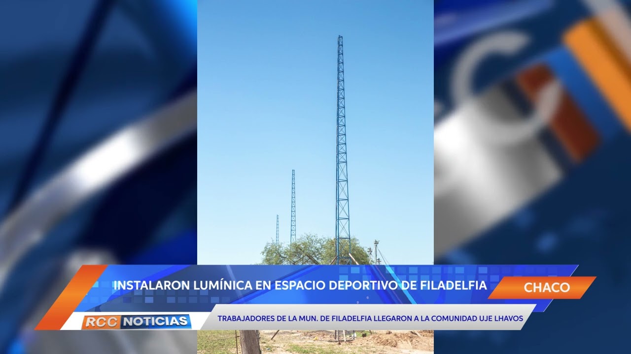Municipalidad de Filadelfia instaló lumínica en la cancha de la comunidad Uje Lhavos