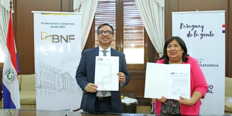 El MINNA y BNF firmaron contrato para captación de fondos de inversión destinados a niñez y adolescencia